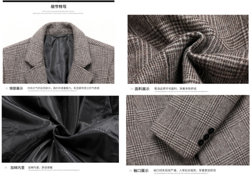 Load image into Gallery viewer, Fashion Plaid Single Breasted Jackets Men&#39;s Wool Coats
